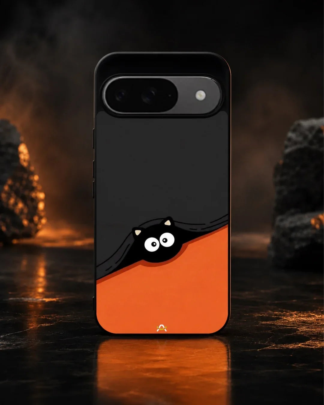 Peeking Cat Phone Case - Cute Black & Orange Print for iPhone, Samsung, Pixel, OnePlus & Vivo