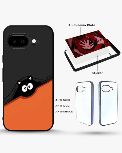 Peeking Cat Phone Case - Cute Black & Orange Print for iPhone, Samsung, Pixel, OnePlus & Vivo
