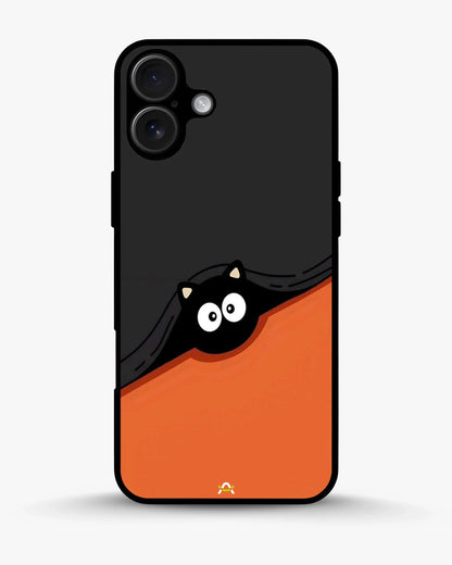 Peeking Cat Phone Case - Cute Black & Orange Print for iPhone, Samsung, Pixel, OnePlus & Vivo