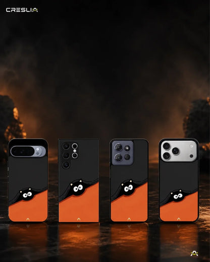 Peeking Cat Phone Case - Cute Black & Orange Print for iPhone, Samsung, Pixel, OnePlus & Vivo