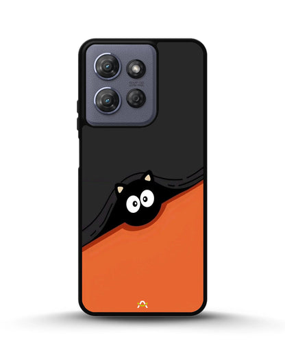 Peeking Cat Phone Case - Cute Black & Orange Print for iPhone, Samsung, Pixel, OnePlus & Vivo