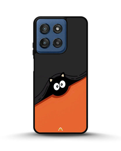 Peeking Cat Phone Case - Cute Black & Orange Print for iPhone, Samsung, Pixel, OnePlus & Vivo