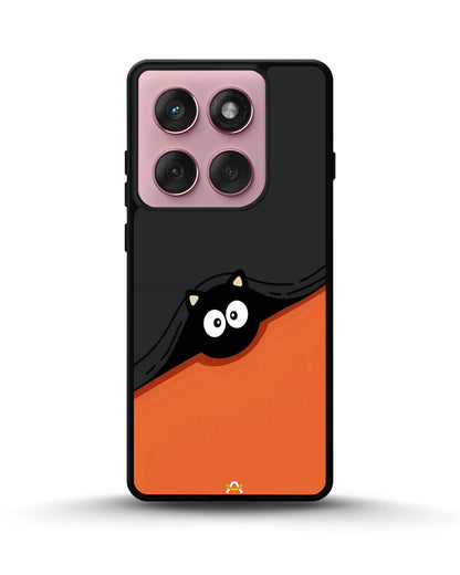Peeking Cat Phone Case - Cute Black & Orange Print for iPhone, Samsung, Pixel, OnePlus & Vivo