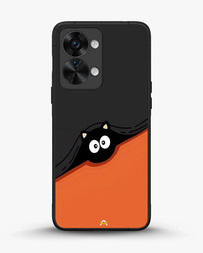 Peeking Cat Phone Case - Cute Black & Orange Print for iPhone, Samsung, Pixel, OnePlus & Vivo