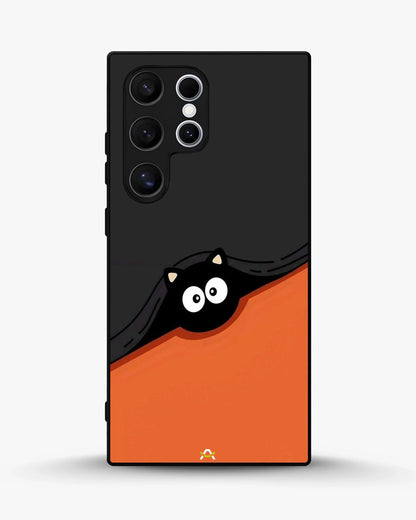 Peeking Cat Phone Case - Cute Black & Orange Print for iPhone, Samsung, Pixel, OnePlus & Vivo