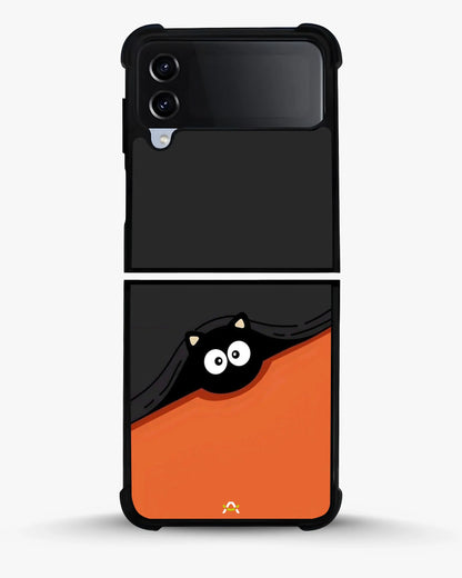 Peeking Cat Phone Case - Cute Black & Orange Print for iPhone, Samsung, Pixel, OnePlus & Vivo