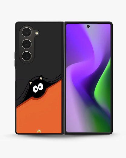 Peeking Cat Phone Case - Cute Black & Orange Print for iPhone, Samsung, Pixel, OnePlus & Vivo