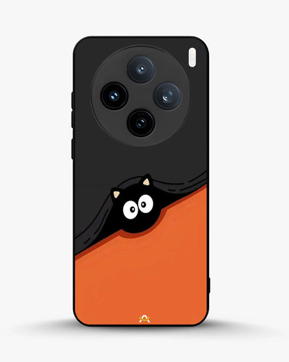 Peeking Cat Phone Case - Cute Black & Orange Print for iPhone, Samsung, Pixel, OnePlus & Vivo