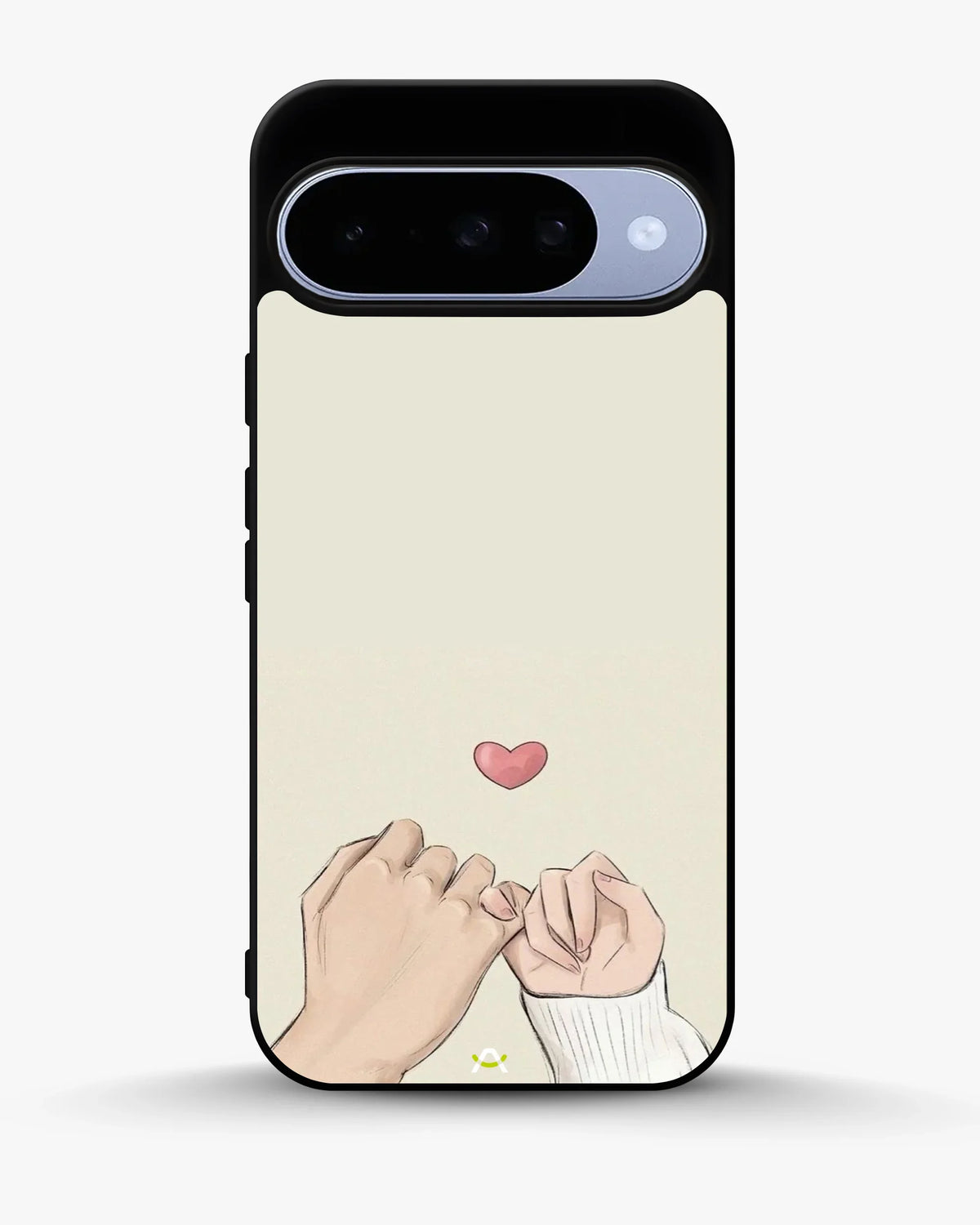 Pinky Promise Heart Phone Case - Warm Beige Art Print for iPhone, Samsung, Pixel, OnePlus & Vivo