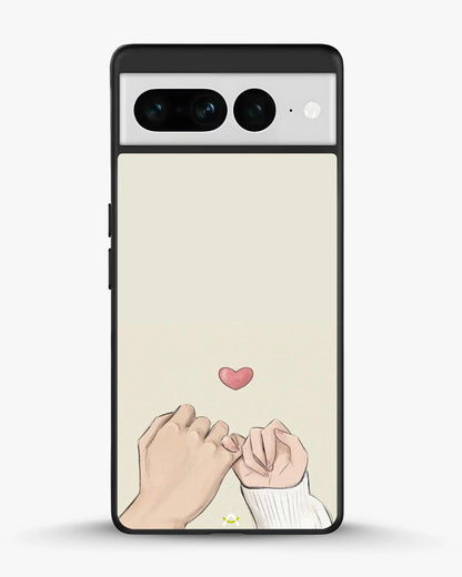 Pinky Promise Heart Phone Case - Warm Beige Art Print for iPhone, Samsung, Pixel, OnePlus & Vivo