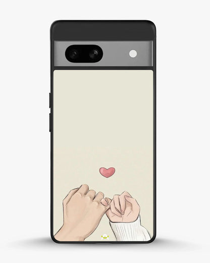 Pinky Promise Heart Phone Case - Warm Beige Art Print for iPhone, Samsung, Pixel, OnePlus & Vivo