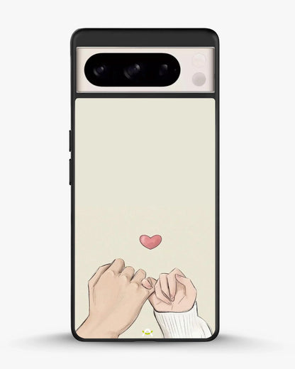 Pinky Promise Heart Phone Case - Warm Beige Art Print for iPhone, Samsung, Pixel, OnePlus & Vivo