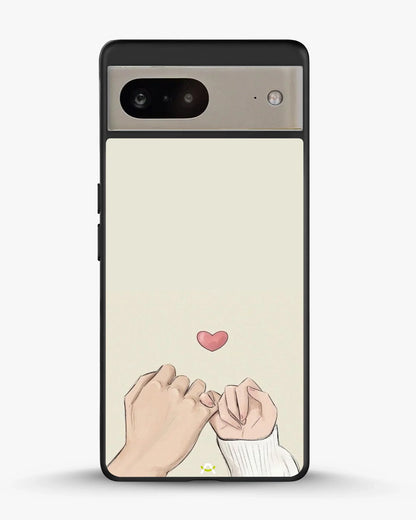 Pinky Promise Heart Phone Case - Warm Beige Art Print for iPhone, Samsung, Pixel, OnePlus & Vivo