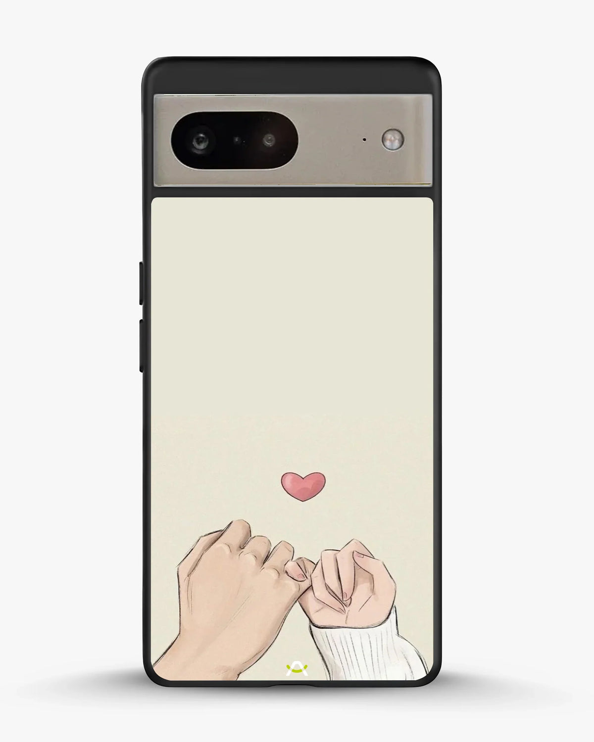 Pinky Promise Heart Phone Case - Warm Beige Art Print for iPhone, Samsung, Pixel, OnePlus & Vivo
