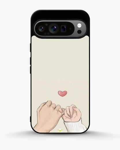 Pinky Promise Heart Phone Case - Warm Beige Art Print for iPhone, Samsung, Pixel, OnePlus & Vivo