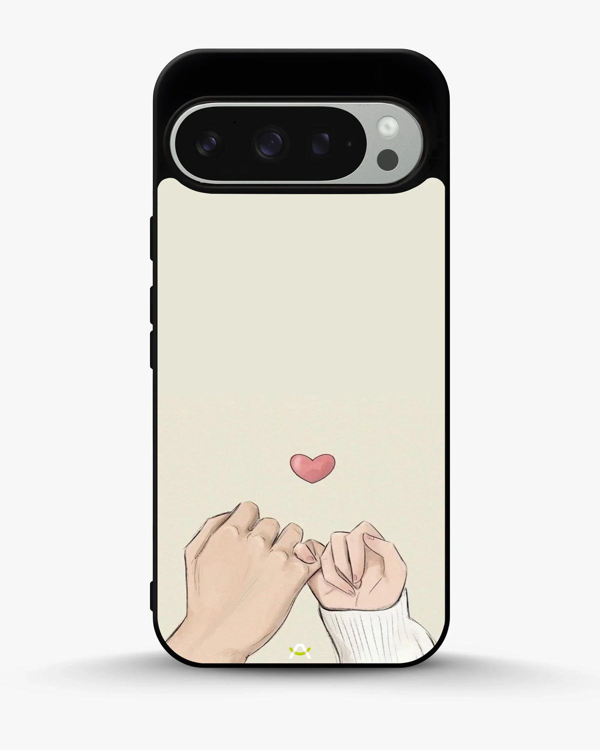 Pinky Promise Heart Phone Case - Warm Beige Art Print for iPhone, Samsung, Pixel, OnePlus & Vivo
