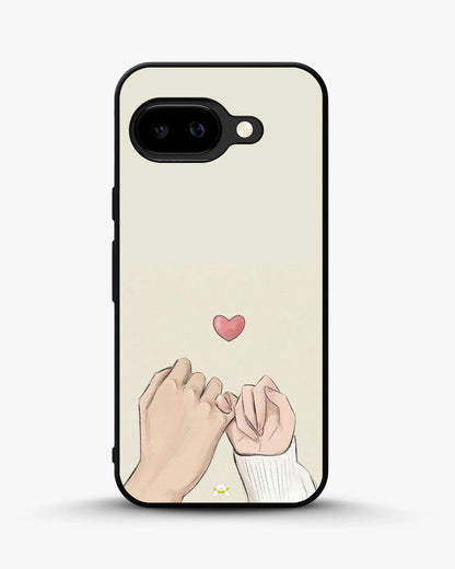 Pinky Promise Heart Phone Case - Warm Beige Art Print for iPhone, Samsung, Pixel, OnePlus & Vivo