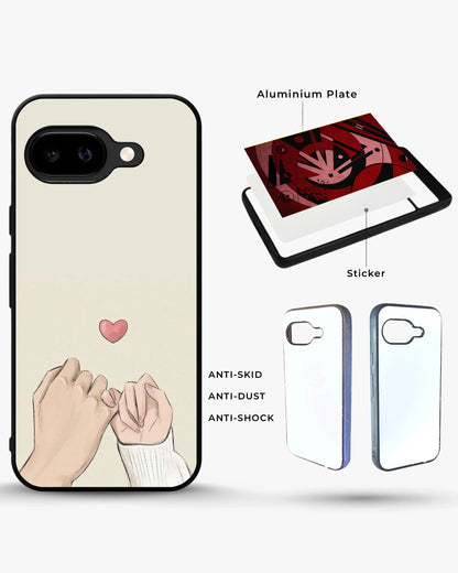 Pinky Promise Heart Phone Case - Warm Beige Art Print for iPhone, Samsung, Pixel, OnePlus & Vivo