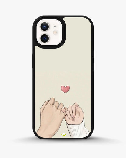 Pinky Promise Heart Phone Case - Warm Beige Art Print for iPhone, Samsung, Pixel, OnePlus & Vivo
