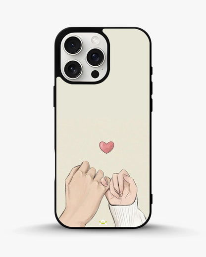 Pinky Promise Heart Phone Case - Warm Beige Art Print for iPhone, Samsung, Pixel, OnePlus & Vivo