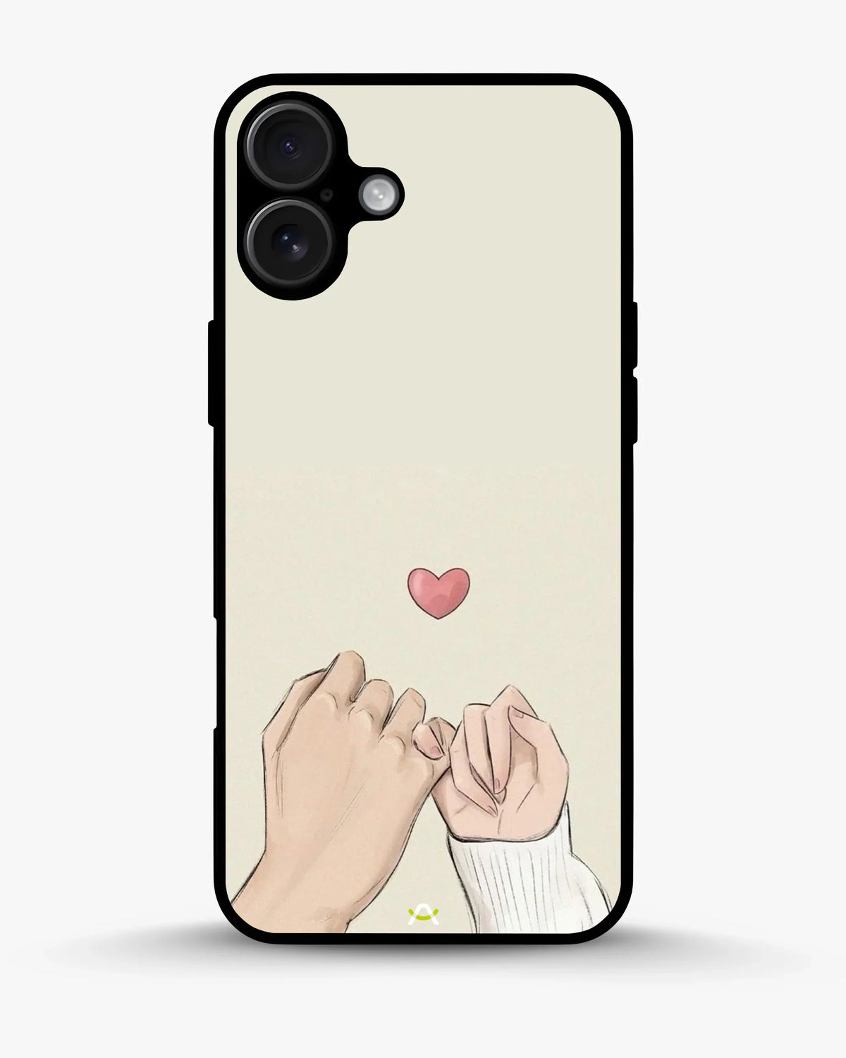 Pinky Promise Heart Phone Case - Warm Beige Art Print for iPhone, Samsung, Pixel, OnePlus & Vivo