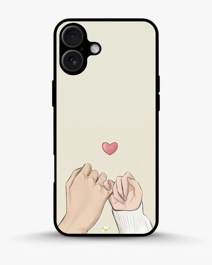 Pinky Promise Heart Phone Case - Warm Beige Art Print for iPhone, Samsung, Pixel, OnePlus & Vivo
