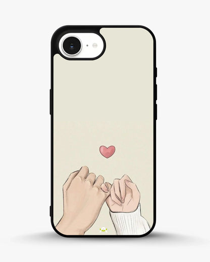 Pinky Promise Heart Phone Case - Warm Beige Art Print for iPhone, Samsung, Pixel, OnePlus & Vivo