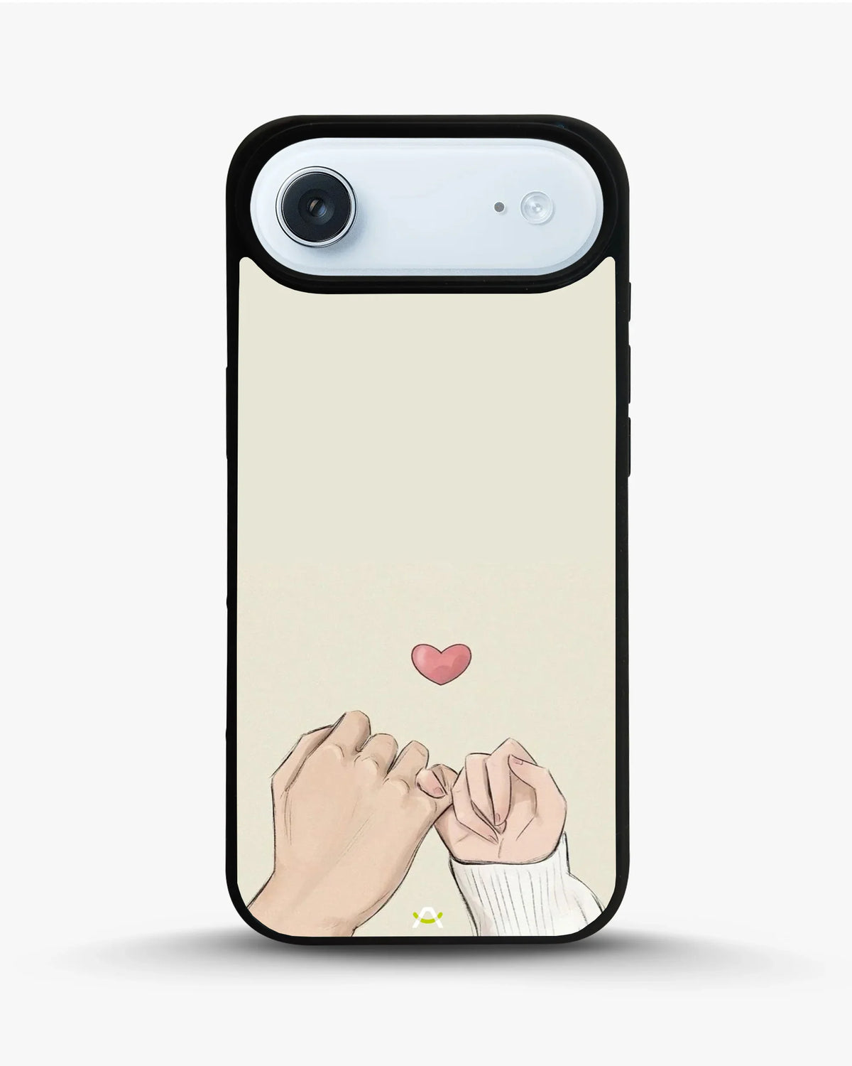 Pinky Promise Heart Phone Case - Warm Beige Art Print for iPhone, Samsung, Pixel, OnePlus & Vivo