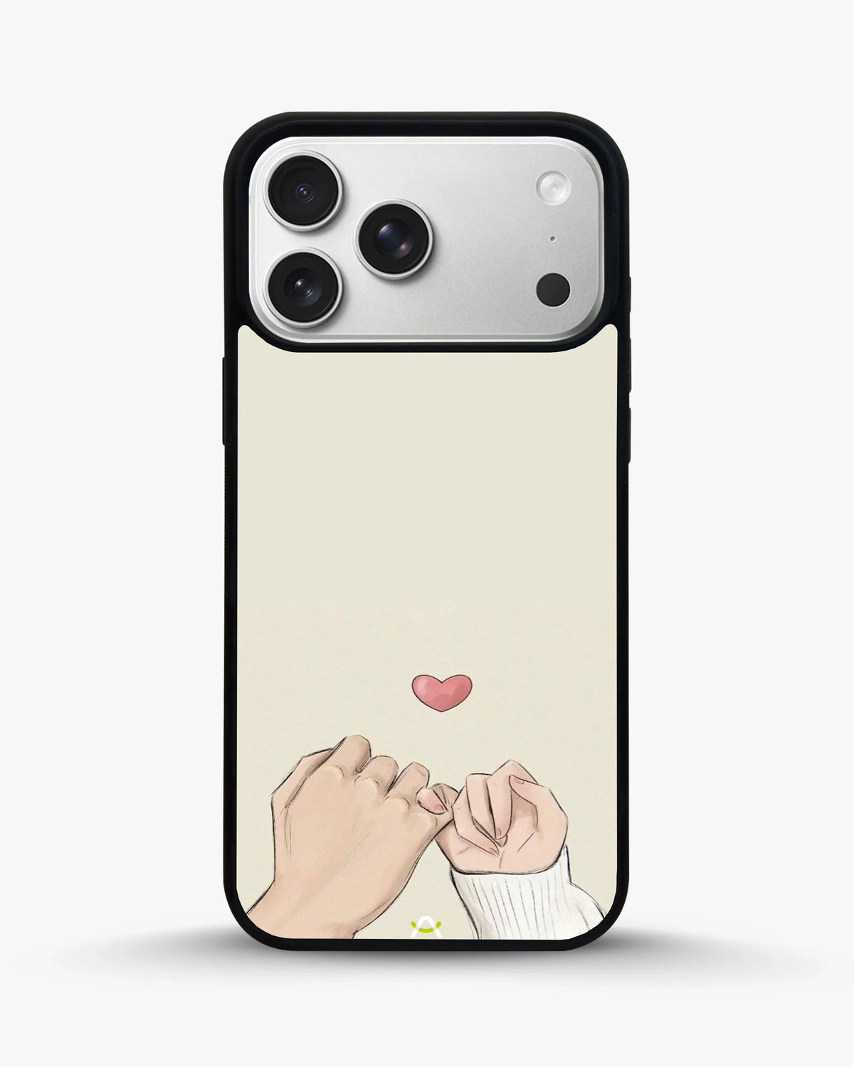 Pinky Promise Heart Phone Case - Warm Beige Art Print for iPhone, Samsung, Pixel, OnePlus & Vivo