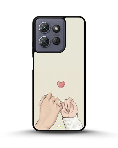 Pinky Promise Heart Phone Case - Warm Beige Art Print for iPhone, Samsung, Pixel, OnePlus & Vivo