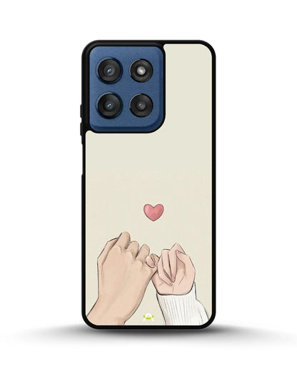 Pinky Promise Heart Phone Case - Warm Beige Art Print for iPhone, Samsung, Pixel, OnePlus & Vivo