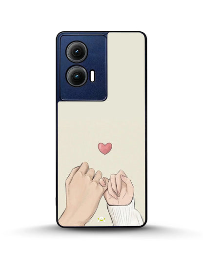 Pinky Promise Heart Phone Case - Warm Beige Art Print for iPhone, Samsung, Pixel, OnePlus & Vivo