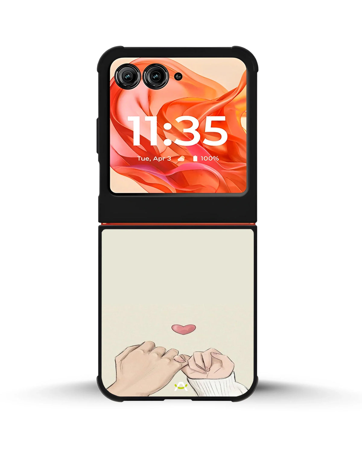 Pinky Promise Heart Phone Case - Warm Beige Art Print for iPhone, Samsung, Pixel, OnePlus & Vivo