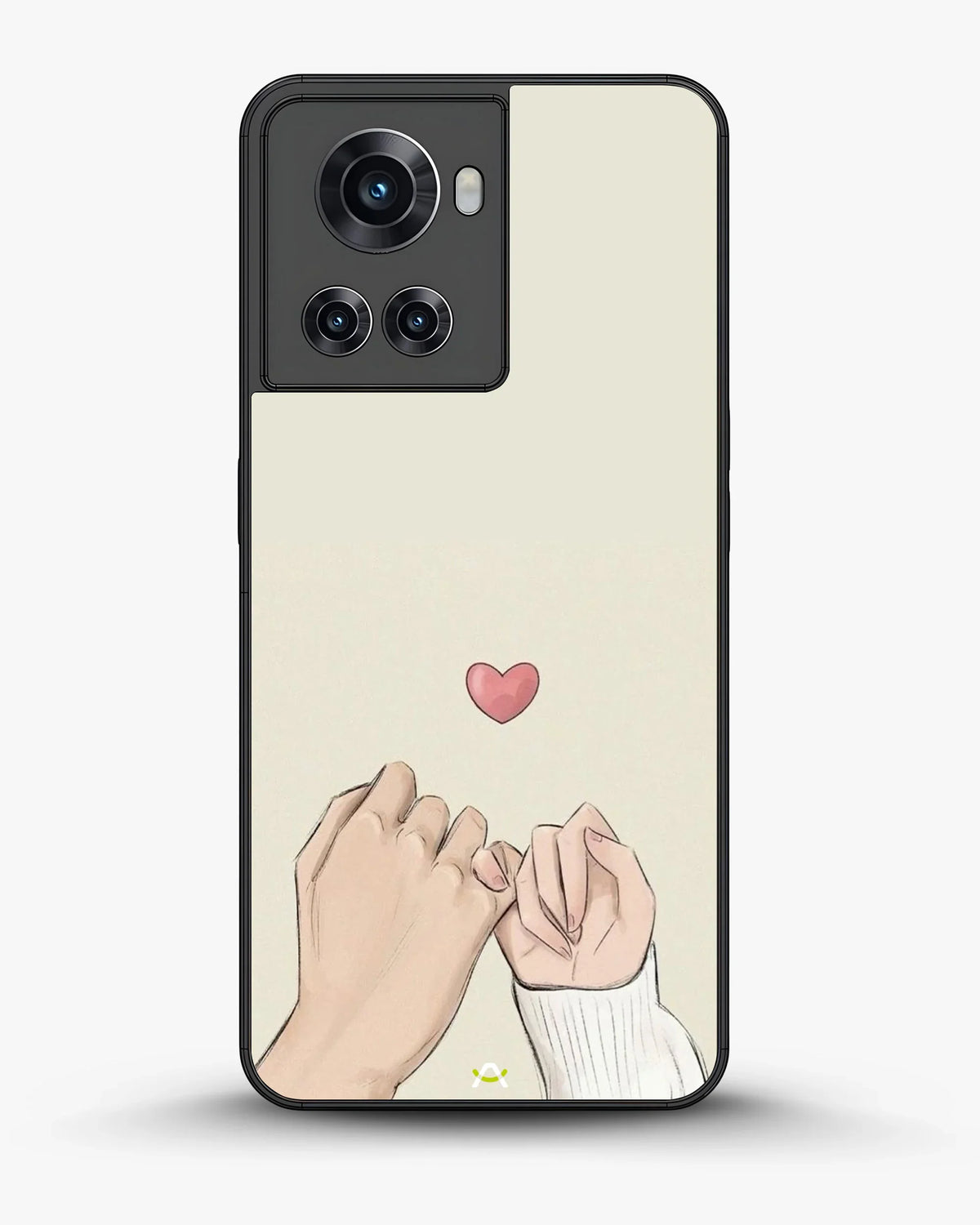 Pinky Promise Heart Phone Case - Warm Beige Art Print for iPhone, Samsung, Pixel, OnePlus & Vivo