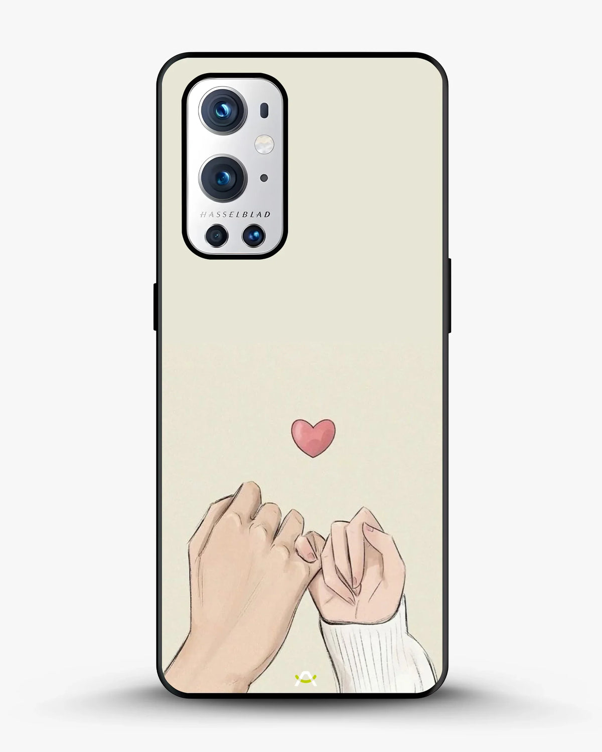 Pinky Promise Heart Phone Case - Warm Beige Art Print for iPhone, Samsung, Pixel, OnePlus & Vivo