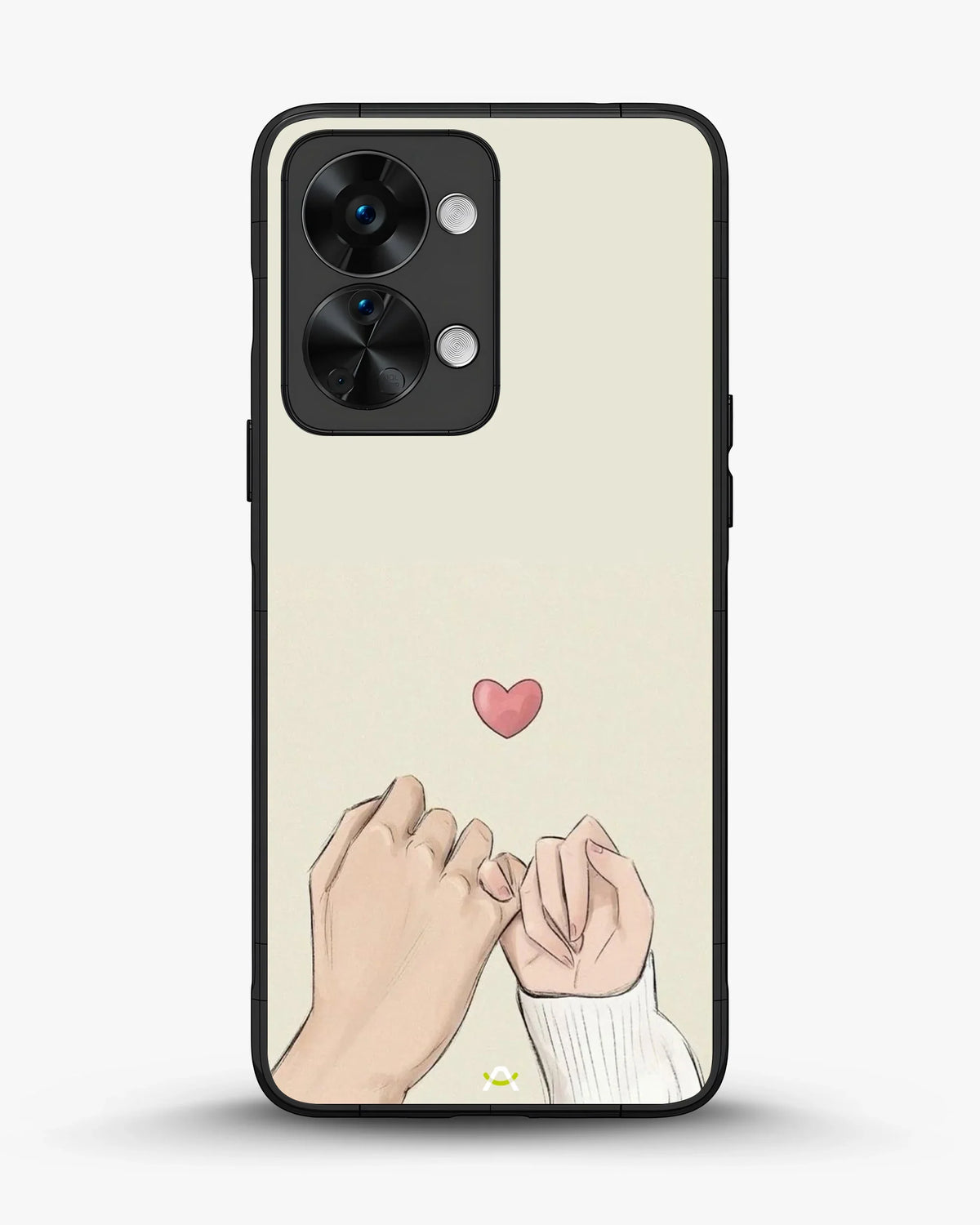 Pinky Promise Heart Phone Case - Warm Beige Art Print for iPhone, Samsung, Pixel, OnePlus & Vivo