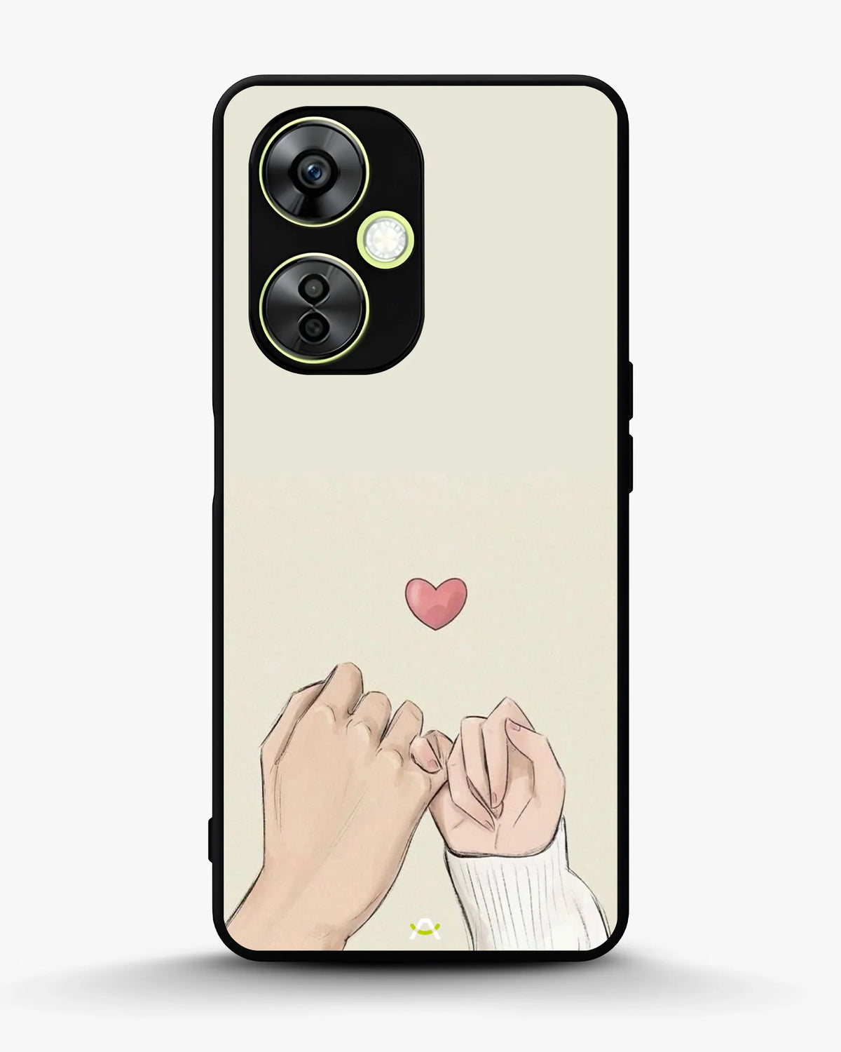 Pinky Promise Heart Phone Case - Warm Beige Art Print for iPhone, Samsung, Pixel, OnePlus & Vivo