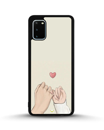 Pinky Promise Heart Phone Case - Warm Beige Art Print for iPhone, Samsung, Pixel, OnePlus & Vivo