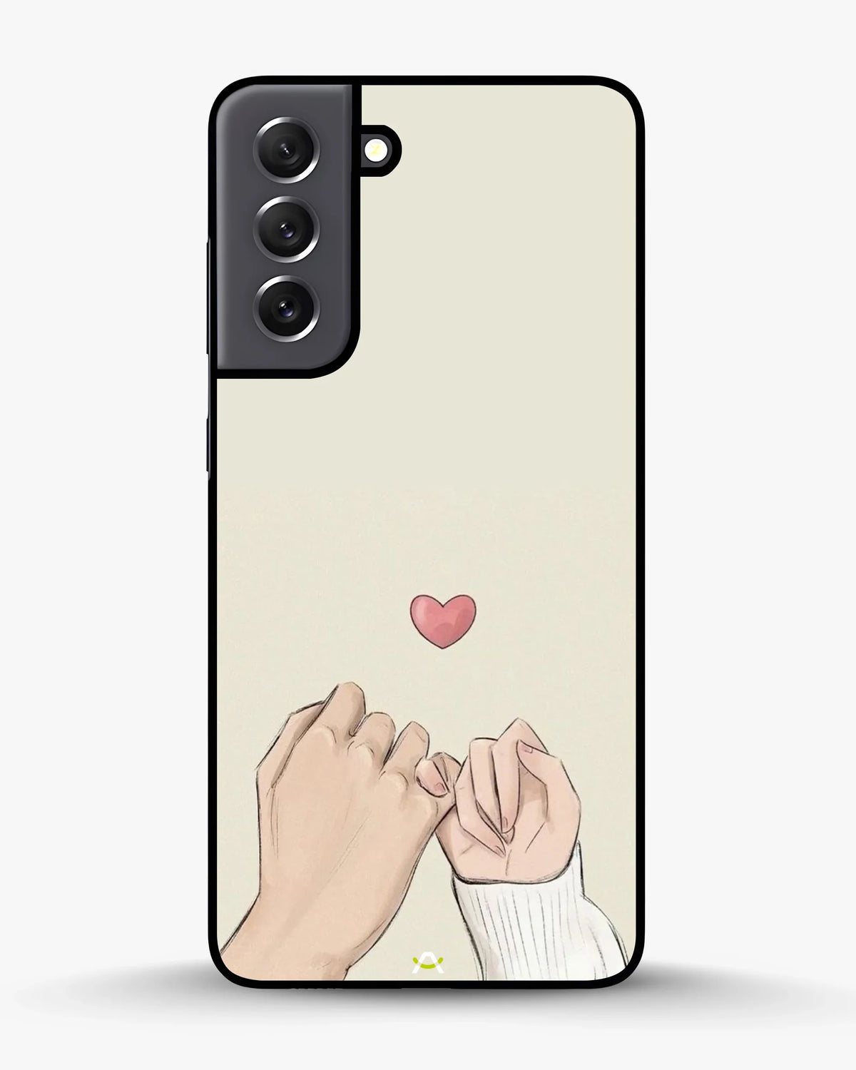 Pinky Promise Heart Phone Case - Warm Beige Art Print for iPhone, Samsung, Pixel, OnePlus & Vivo