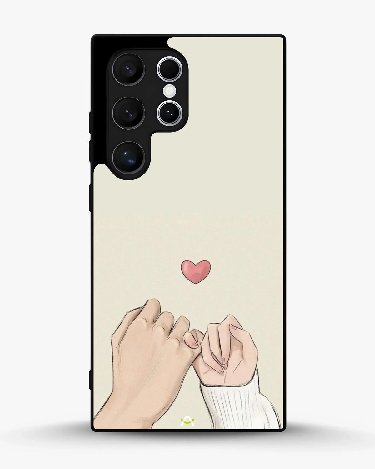 Pinky Promise Heart Phone Case - Warm Beige Art Print for iPhone, Samsung, Pixel, OnePlus & Vivo