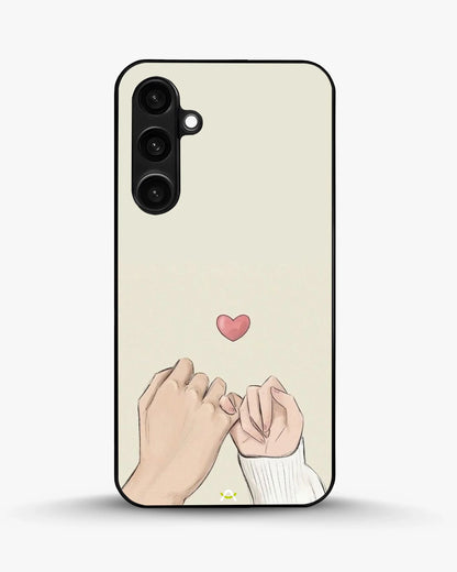 Pinky Promise Heart Phone Case - Warm Beige Art Print for iPhone, Samsung, Pixel, OnePlus & Vivo