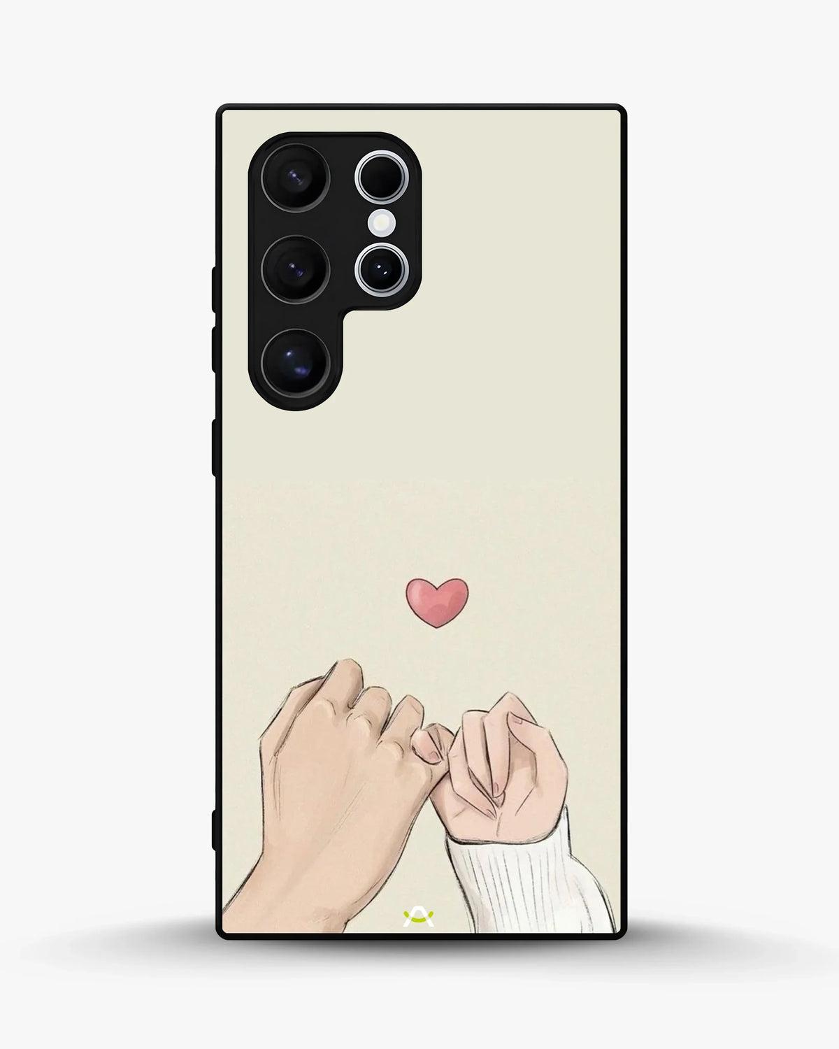 Pinky Promise Heart Phone Case - Warm Beige Art Print for iPhone, Samsung, Pixel, OnePlus & Vivo