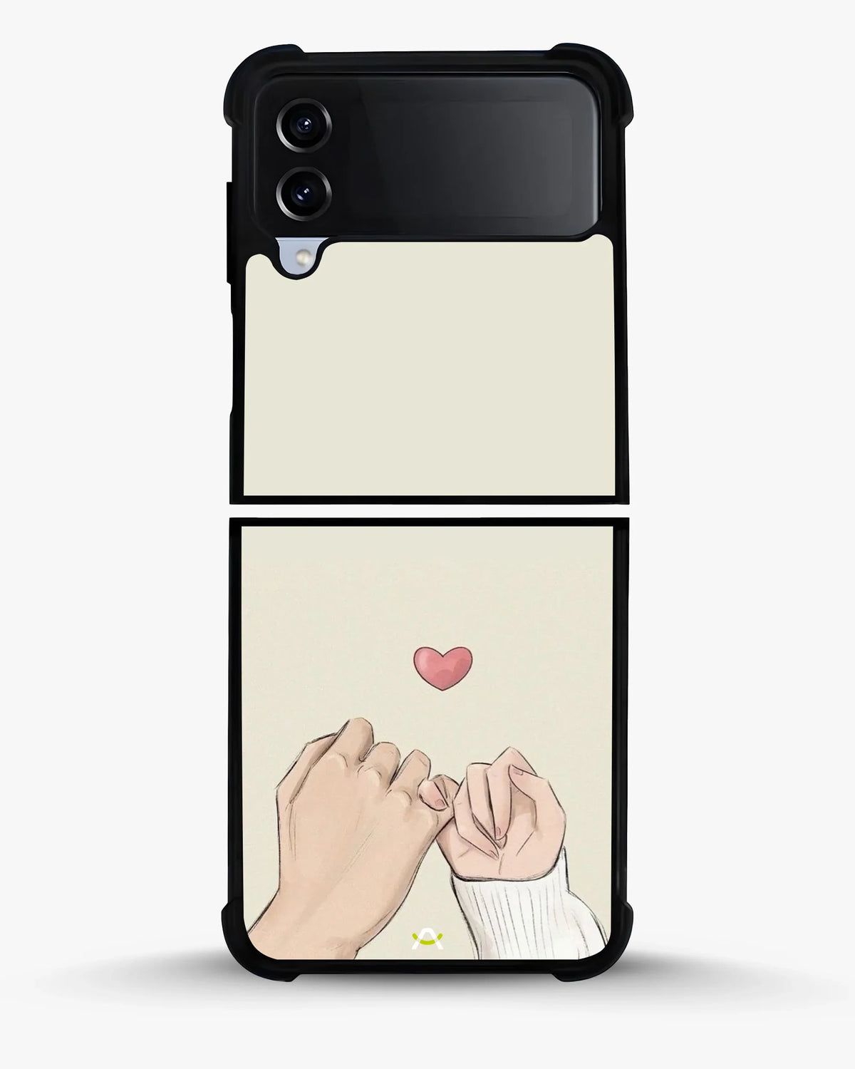 Pinky Promise Heart Phone Case - Warm Beige Art Print for iPhone, Samsung, Pixel, OnePlus & Vivo