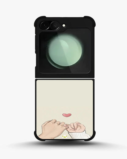 Pinky Promise Heart Phone Case - Warm Beige Art Print for iPhone, Samsung, Pixel, OnePlus & Vivo
