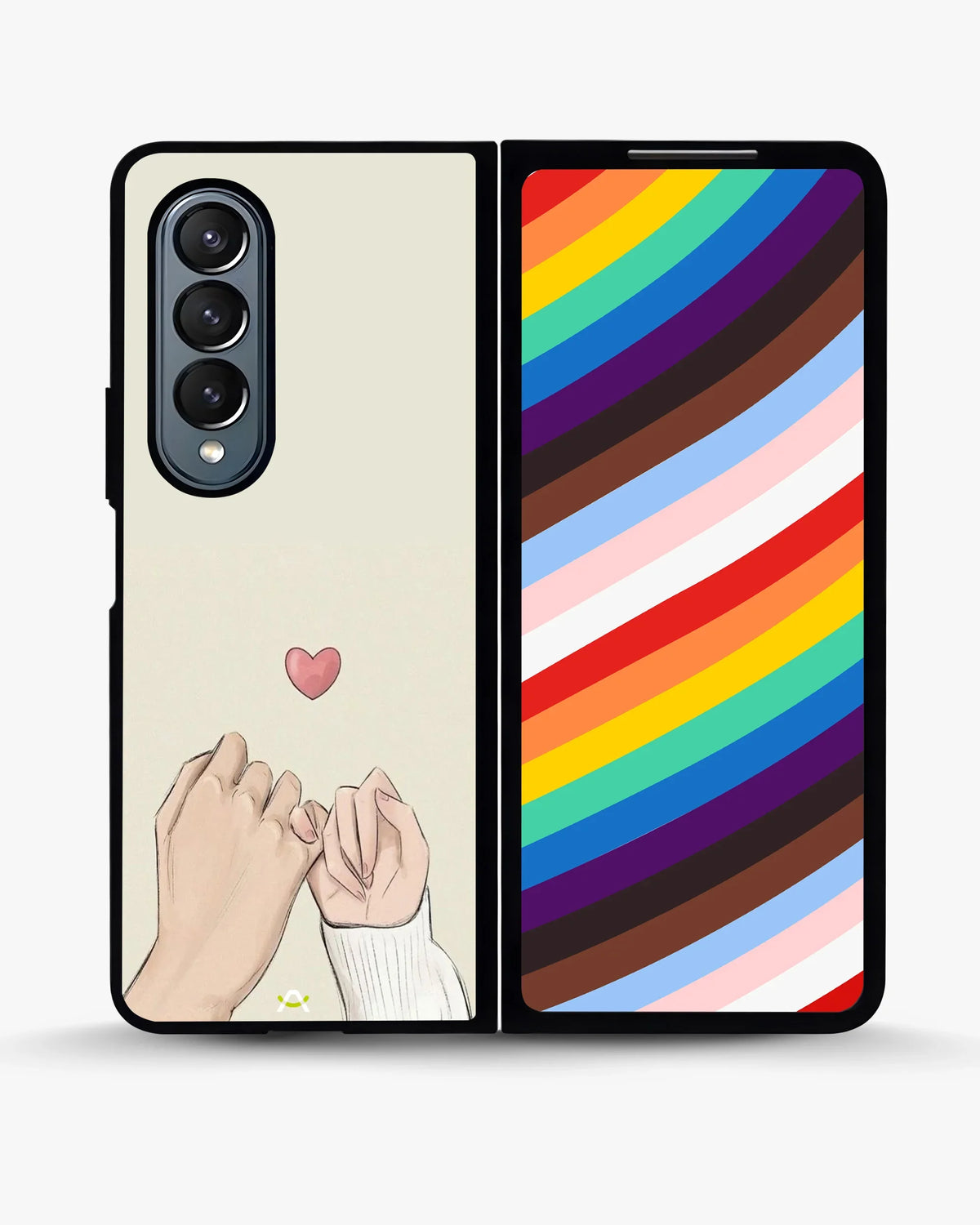 Pinky Promise Heart Phone Case - Warm Beige Art Print for iPhone, Samsung, Pixel, OnePlus & Vivo