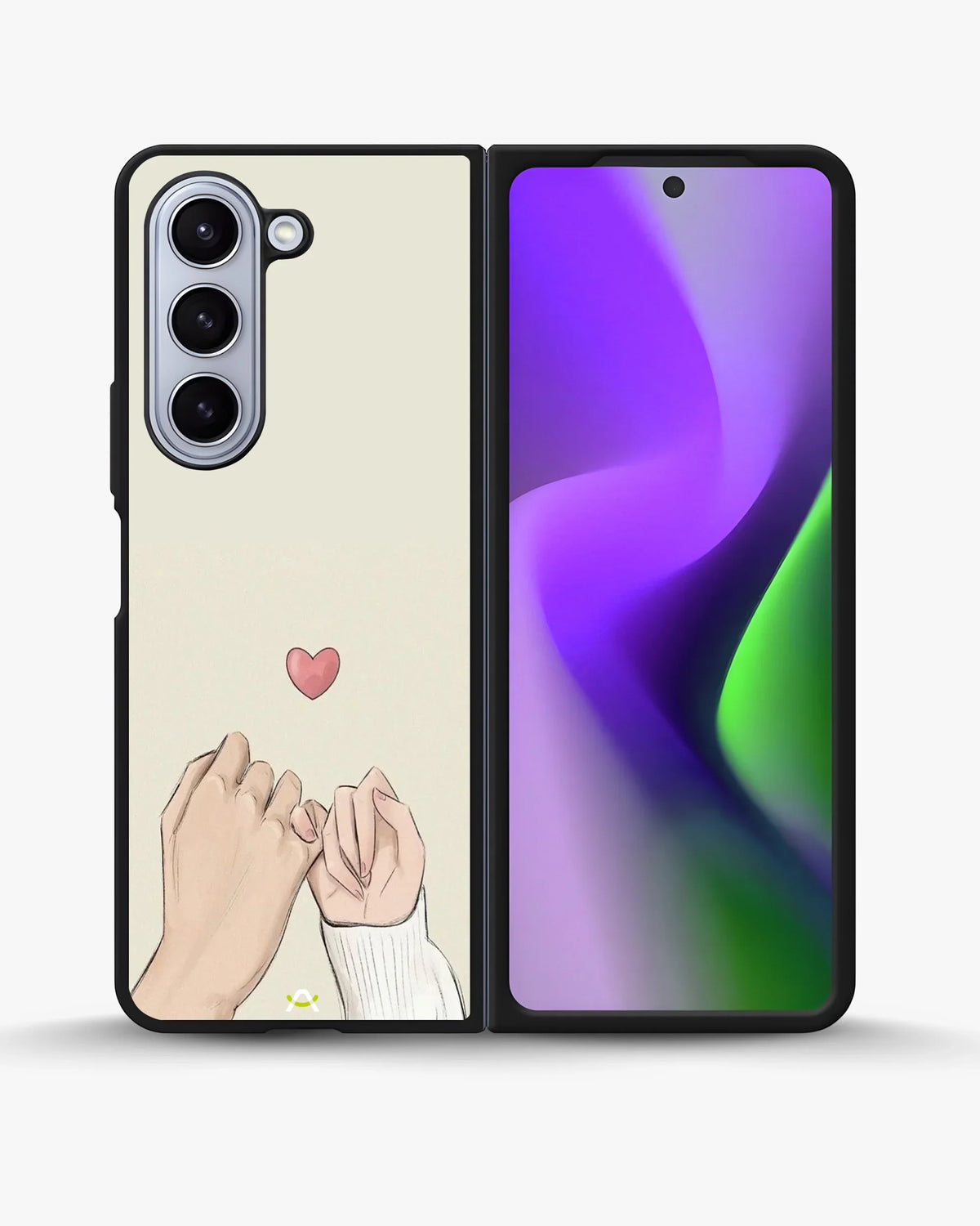 Pinky Promise Heart Phone Case - Warm Beige Art Print for iPhone, Samsung, Pixel, OnePlus & Vivo
