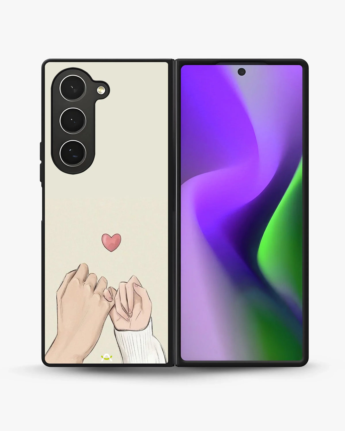 Pinky Promise Heart Phone Case - Warm Beige Art Print for iPhone, Samsung, Pixel, OnePlus & Vivo