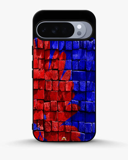 Red & Blue Painted Bricks Phone Case - Bold Street Wall Print for iPhone, Samsung, Pixel, OnePlus & Vivo