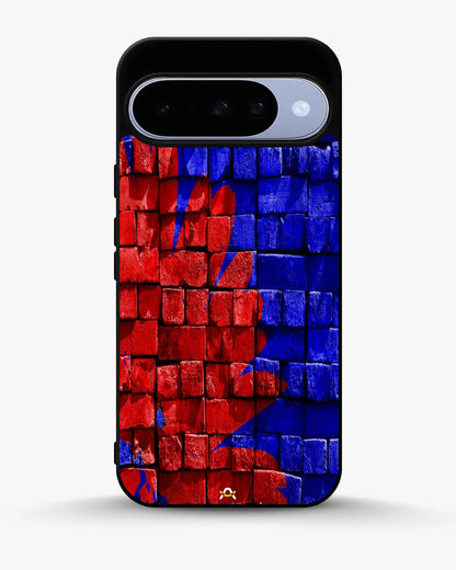 Red & Blue Painted Bricks Phone Case - Bold Street Wall Print for iPhone, Samsung, Pixel, OnePlus & Vivo