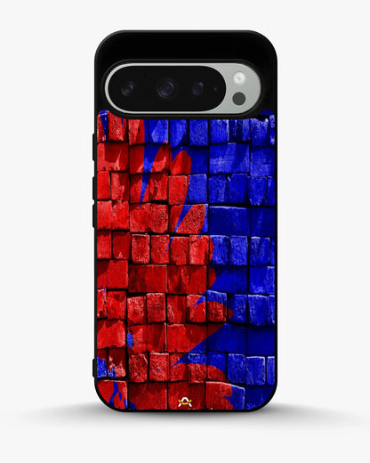 Red & Blue Painted Bricks Phone Case - Bold Street Wall Print for iPhone, Samsung, Pixel, OnePlus & Vivo